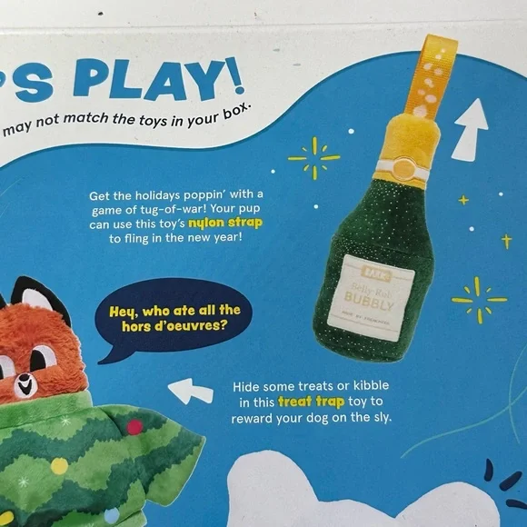 BARK Super Chewer Green Belly Rubby Bubbly Crinkle Squeaker Dog Toy - Picture 7 of 9